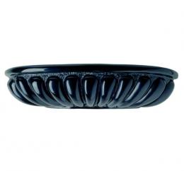 POLISHED BLACK SYNTHETIC MARBLE PLANT POT